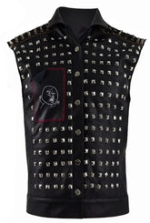 Classic Handmade Men Biker's Spikes Studded Punk Patches Gothic Vest Jacket